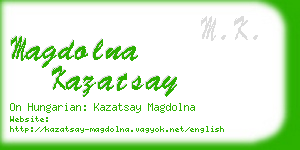 magdolna kazatsay business card